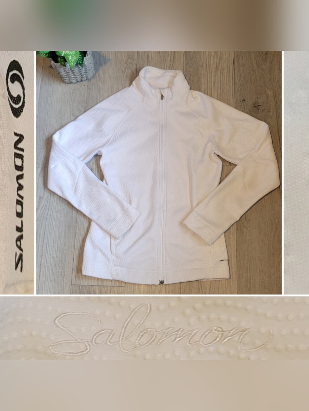 Salomon Acti Therm Arctic White Mock Neck Full Zip Activewear Jacket, Women's XS